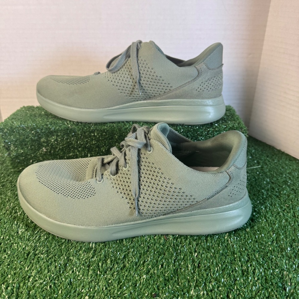 Kizik Lima Hands Free Sneakers Mens 9.5 X-Wide Sage Green Knit Shoes 4E Wide